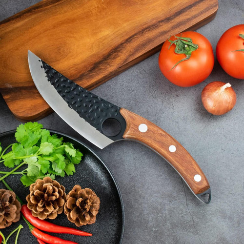Couteau De Boucher Professionnel Avec Etui En Cuir