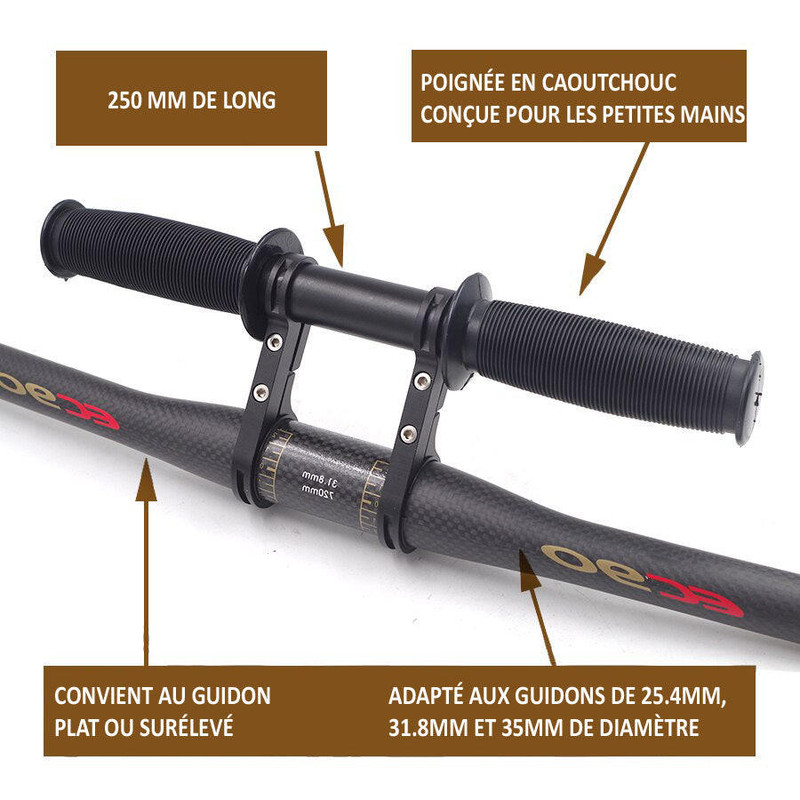 Guidon de Vélo Pour Enfant et Siège De Vélo Pour Enfant Réglable