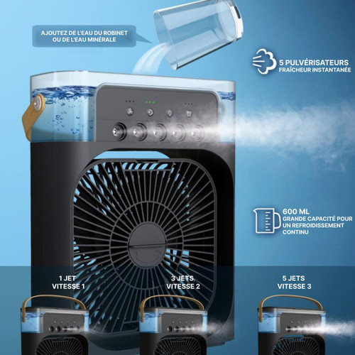 Ventilateur Brumisateur d'Air 3-en-1