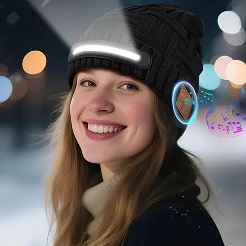 Bonnet Bluetooth Avec Led - Lampe Frontale