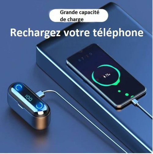 Écouteurs Sans Fil Bluetooth Avec Écran LED