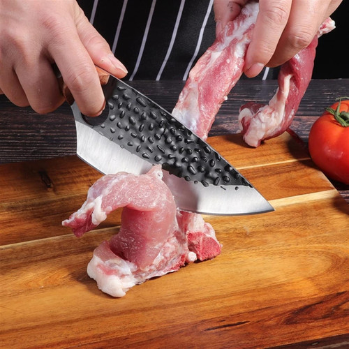 Couteau De Boucher Professionnel Avec Etui En Cuir