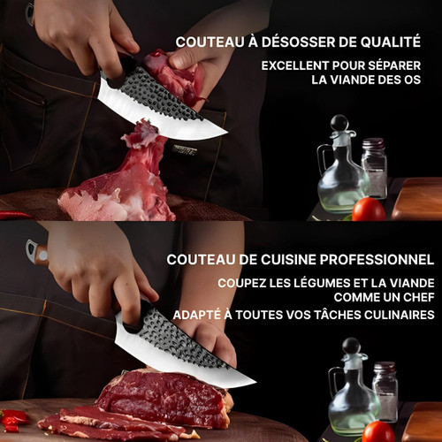 Couteau De Boucher Professionnel Avec Etui En Cuir