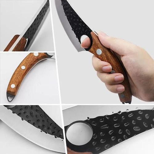 Couteau De Boucher Professionnel Avec Etui En Cuir