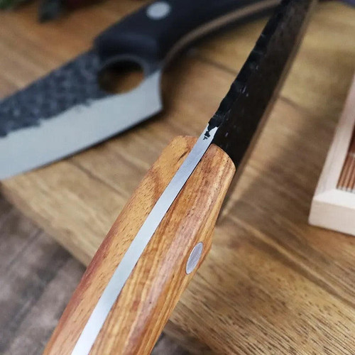 Couteau De Boucher Professionnel Avec Etui En Cuir